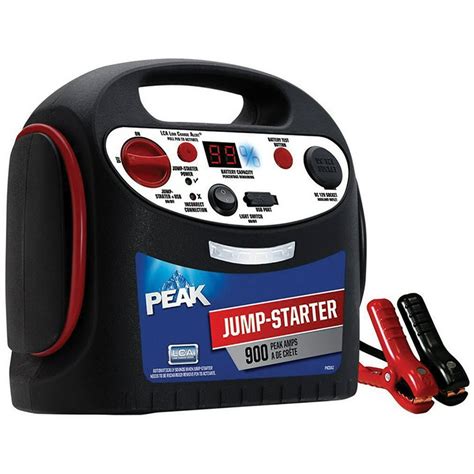 27 ga cables are provided and it also includes a wall charger. . Peak jump starter 900
